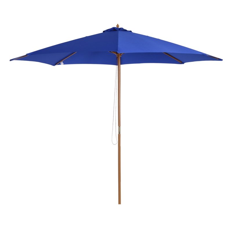 Outsunny parasol przeciwsłoneczny drewniany parasol ogrodowy balkonowy 3 m szary