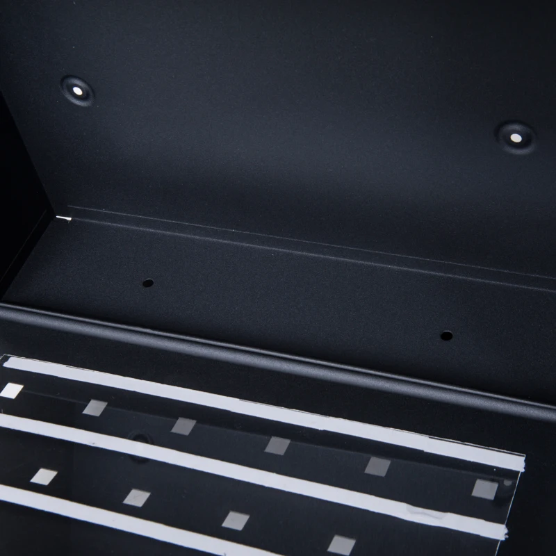 HOMCOM SKRZYNKA NA LISTY ZE SCHOWKIEM NA GAZETY ZAMYKANA 2 KLUCZE STALOWA czarna