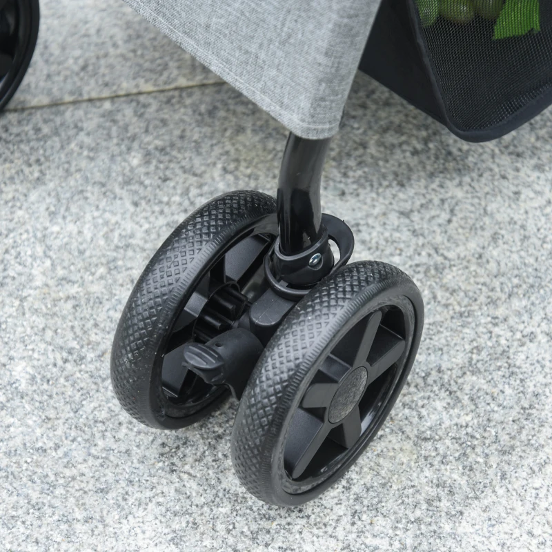 Wózek dla psa wózek dla psów torba dla psa z czterema kółkami składany psy Oxford kolor szary