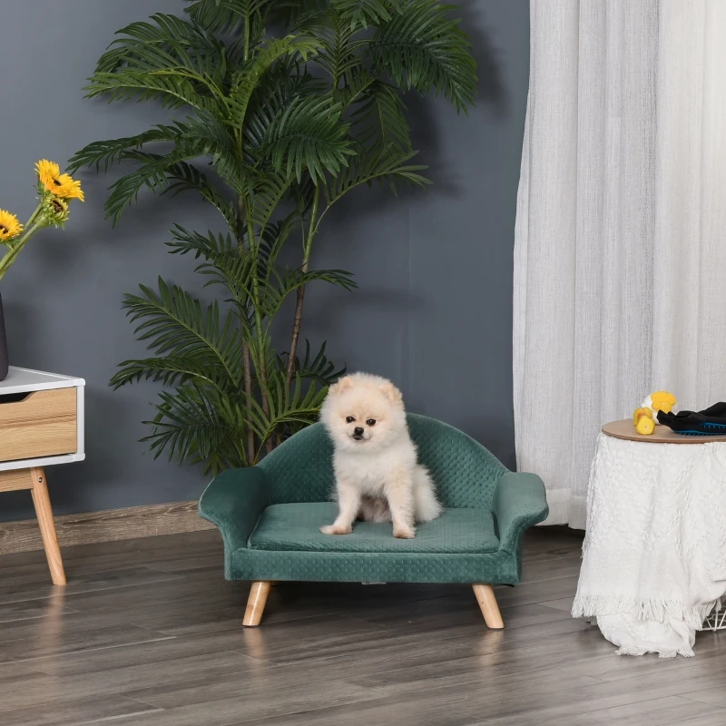 Sofa dla zwierząt domowych Sofa dla psa Sofa dla kota holenderski aksamit nowoczesna jasnozielona