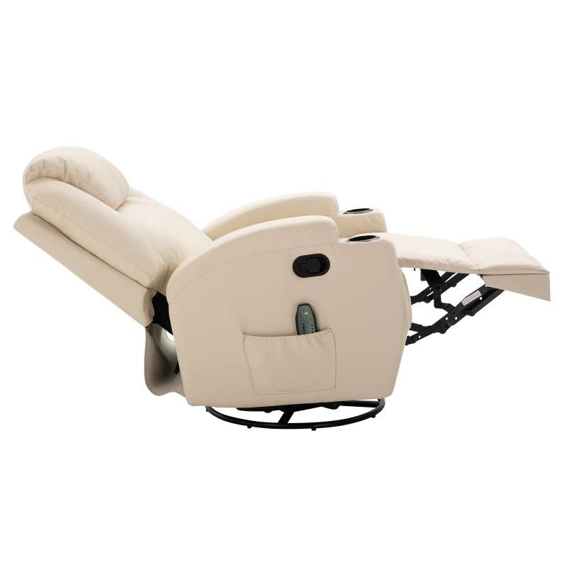 Fotel do masażu Fotel telewizyjny Fotel Fotel do telewizora z funkcją ogrzewania kremowy