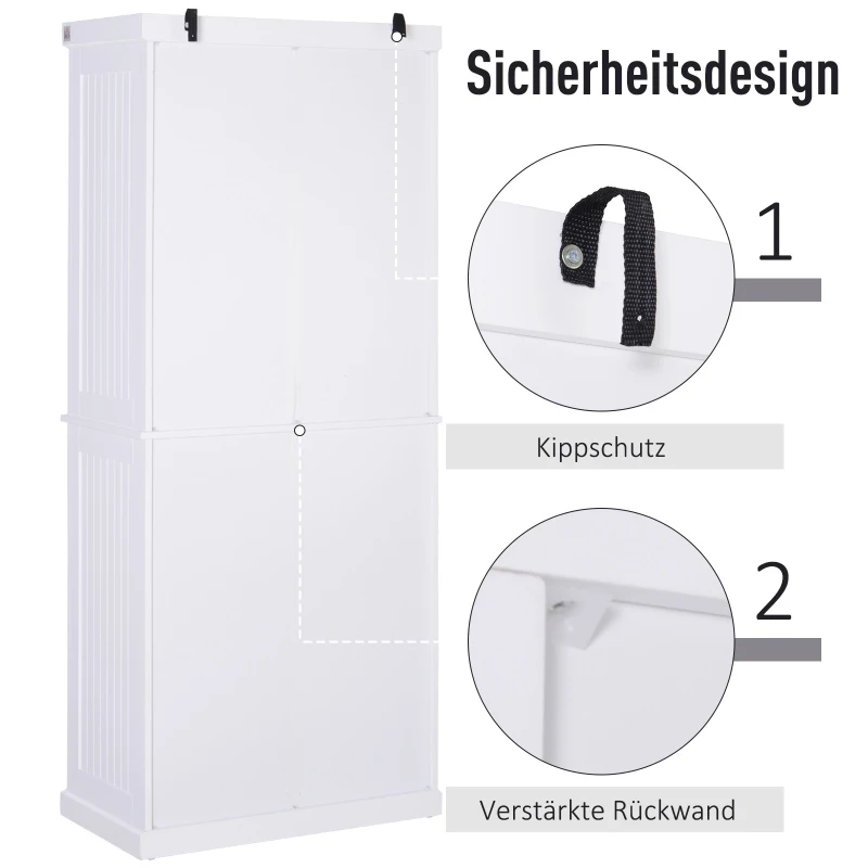 Szafka kuchenna Szafka na naczynia z szufladą Szafka do jadalni 6 poziomów MDF biały