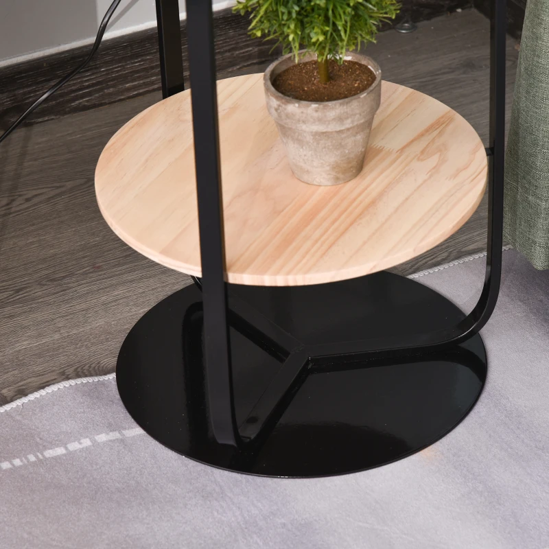 Lampa podłogowa lampa stojąca z półką drewno sosnowe + PVC 40x40x163cm