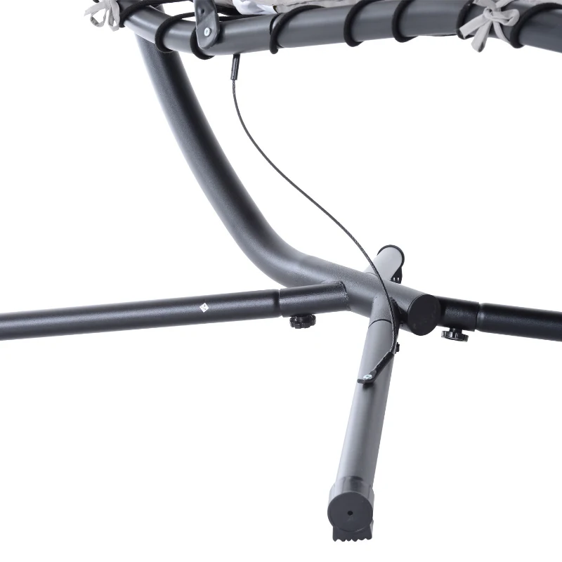 Wiszący leżak wiszący fotel wisząca huśtawka bujany leżak z daszkiem przeciwsłonecznym poliester szary