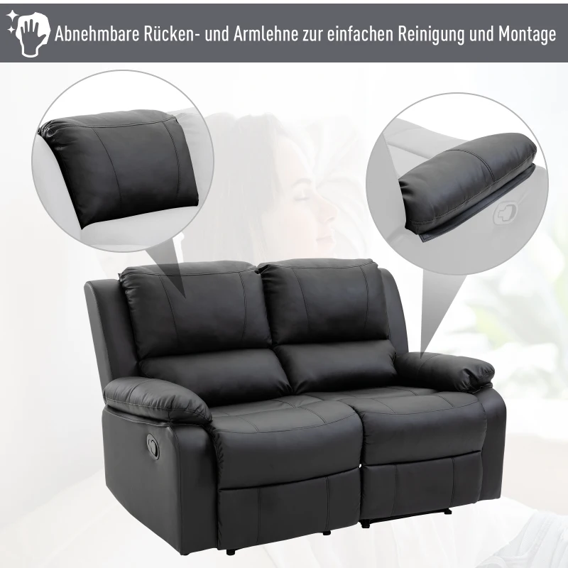 Sofa dwuosobowa regulowane oparcia Leżanka Fotel drewniane nogi PU 3 kolory