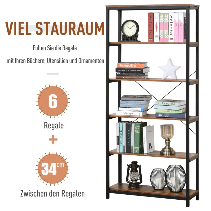 HOMCOM Regał na książki z 5 półkami