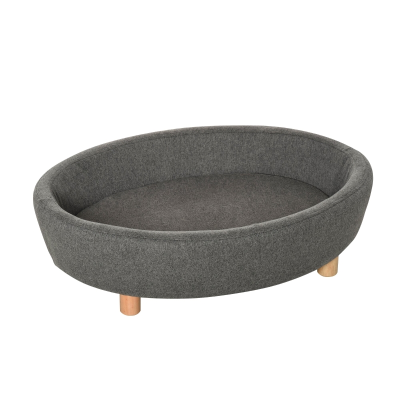 Sofa dla zwierząt domowych Sofa dla psa średniej wielkości psy koty owalna ciemnoszary