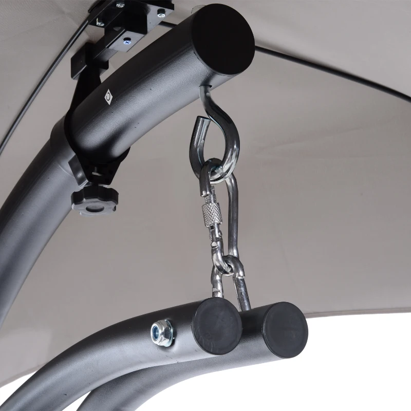 Wiszący leżak wiszący fotel wisząca huśtawka bujany leżak z daszkiem przeciwsłonecznym poliester szary