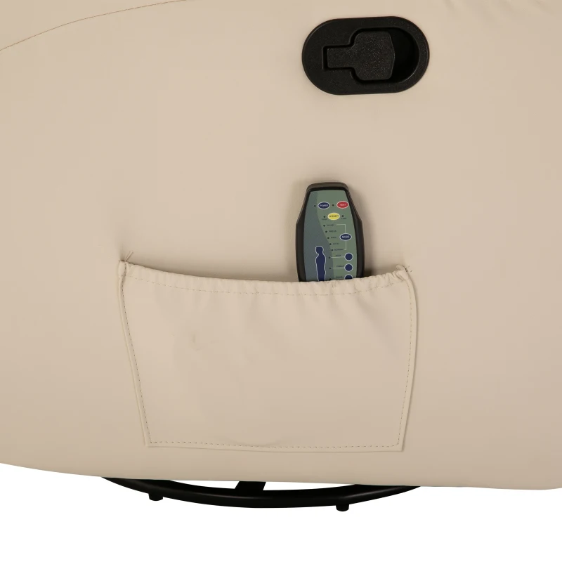 Fotel do masażu Fotel telewizyjny Fotel Fotel do telewizora z funkcją ogrzewania kremowy