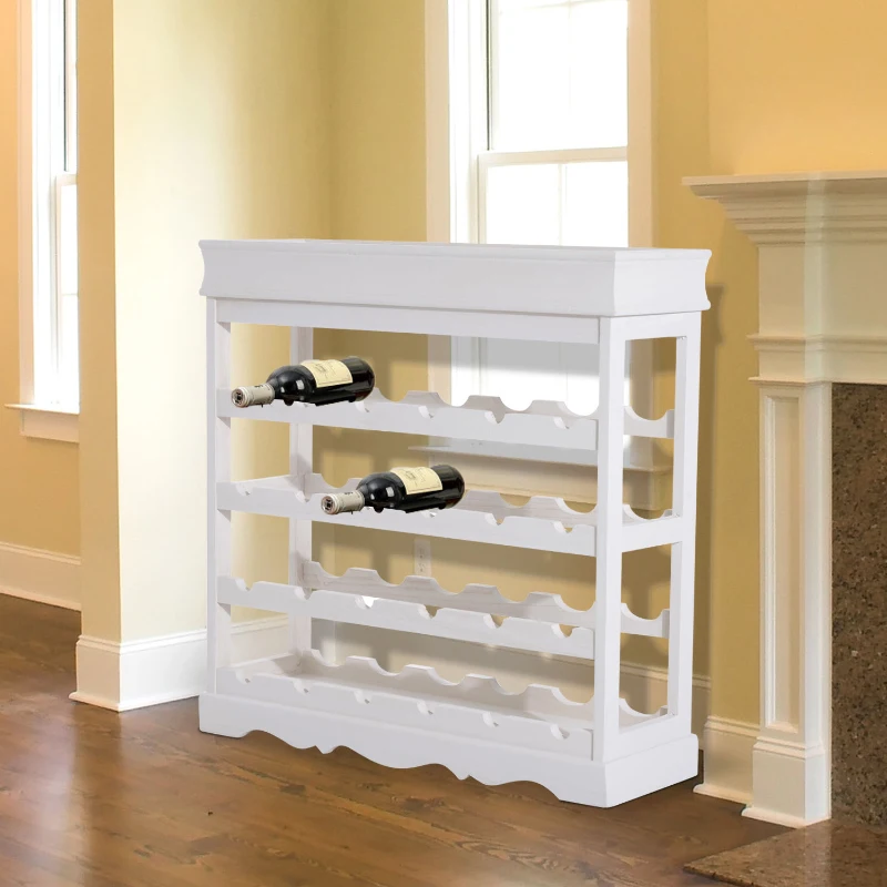 Stojak na wino polka na wino szafka na wino drewno biala 70 x 22,5 x 70 cm