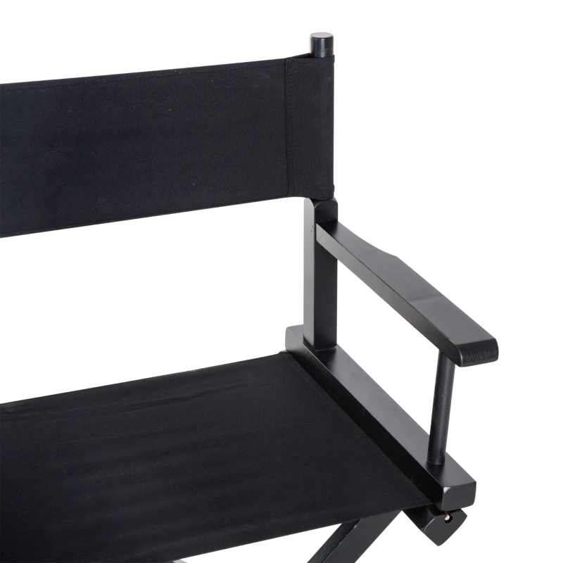 HOMCOM® KRZESŁO REŻYSERSKIE OGRODOWE SKŁADANE Buk czarne