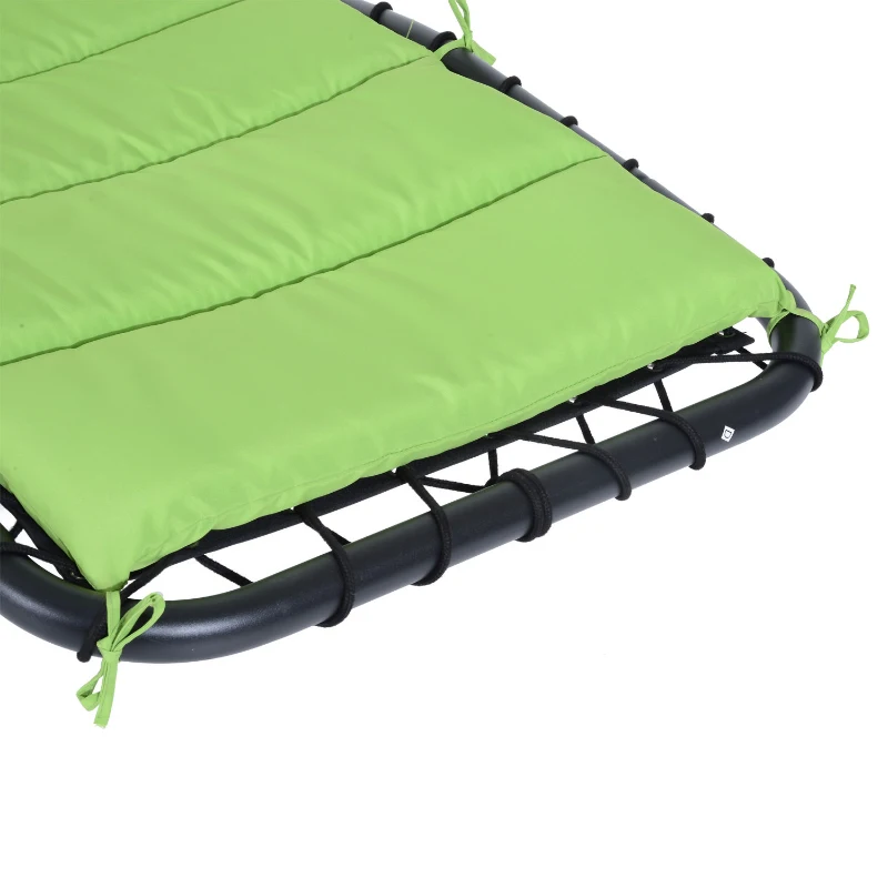 Wiszący leżak wiszący fotel wisząca huśtawka bujany leżak z daszkiem przeciwsłonecznym poliester zielony