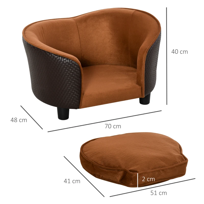 PawHut sofa dla psa kanapa dla psa sofa dla psa mata dla psa legowisko dla psa sztuczny zamsz