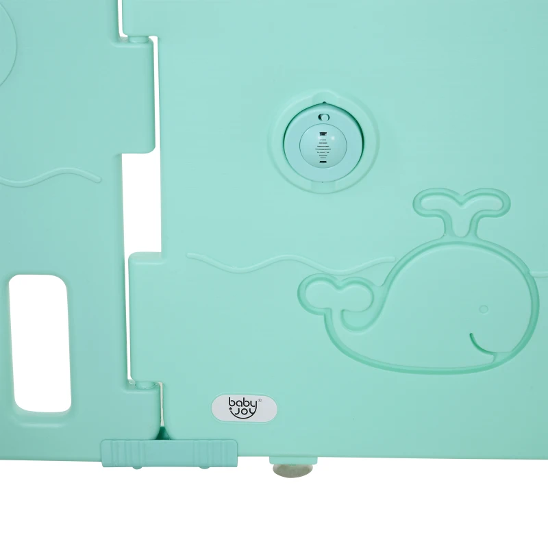 Kojec dziecięcy barierka 12 elementów siatka ochronna HDPE zielona 162 x 84 x 63 cm