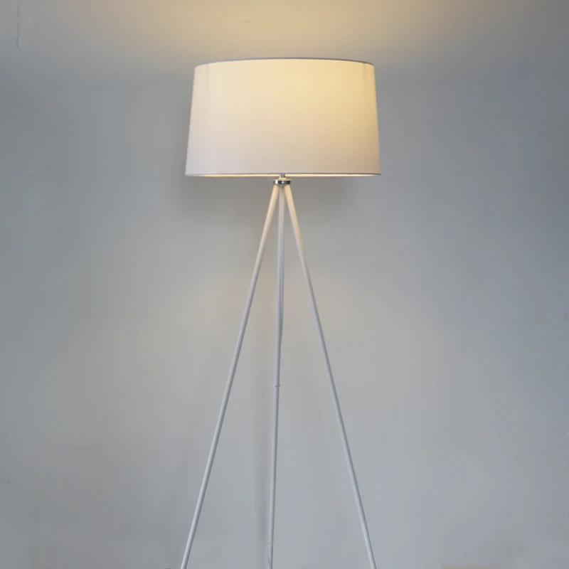 HOMCOM® LAMPA STOJĄCA TRÓJNÓG LAMPA PODŁOGOWA 40 W metal biała ∅ 48 x 156 cm