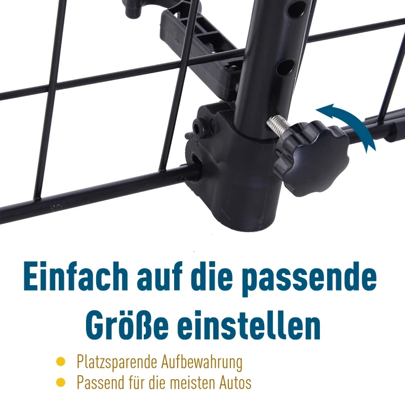 PawHut® KRATKA OCHRONNA PRZEGRODA DO SAMOCHODU DLA PSA UNIWERSALNA REGULOWANA METAL czarna (91-145) x 30 cm