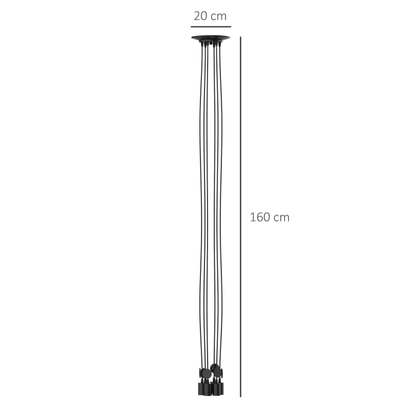 Lampa sufitowa Żyrandol z 6 regulowanymi ramionami i 6 żarówkami kształt pająka