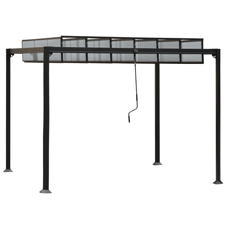 Pawilon ogrodowy altana do grillowania regulowany dach 3,48 x 3 m odporny na warunki atmosferyczne aluminium płyta PC