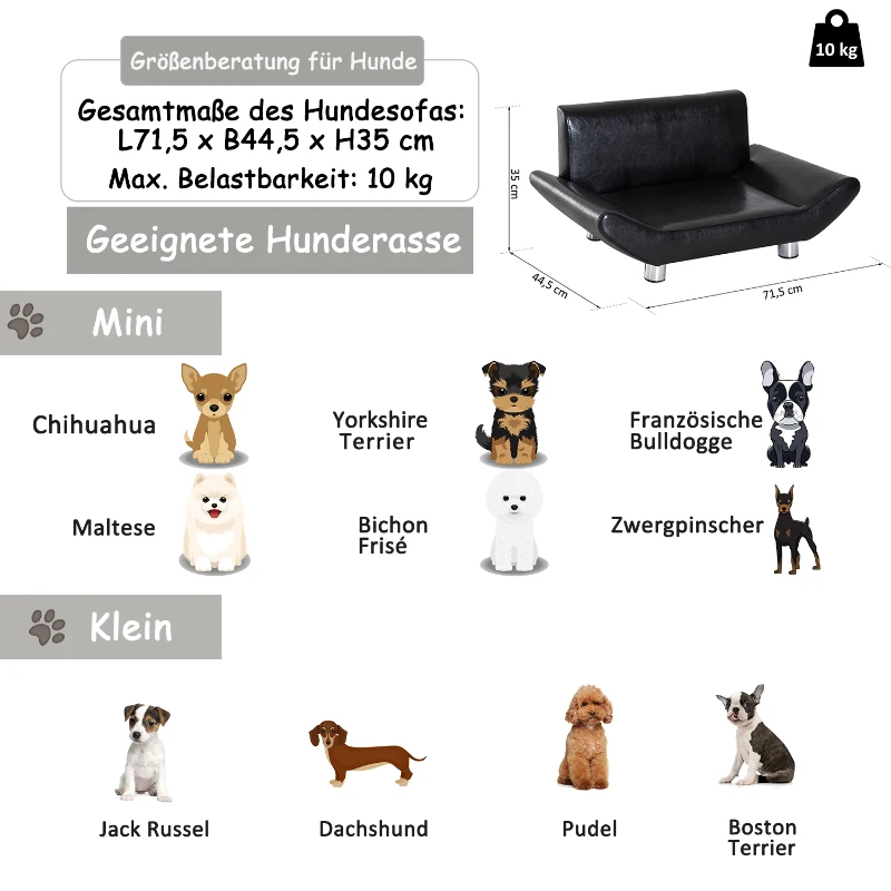 PawHut SOFA MATA DLA PSA ŁÓŻKO DLA ZWIERZĄT DOMOWYCH czarna