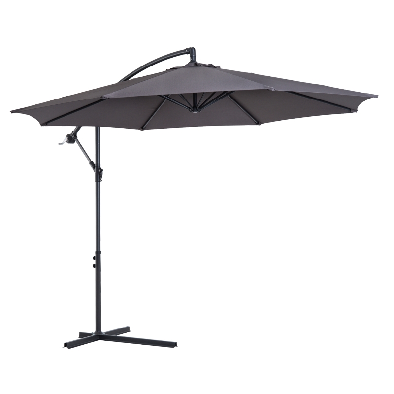 Parasol ogrodowy z ręczną korbą 3 m szary Outsunny