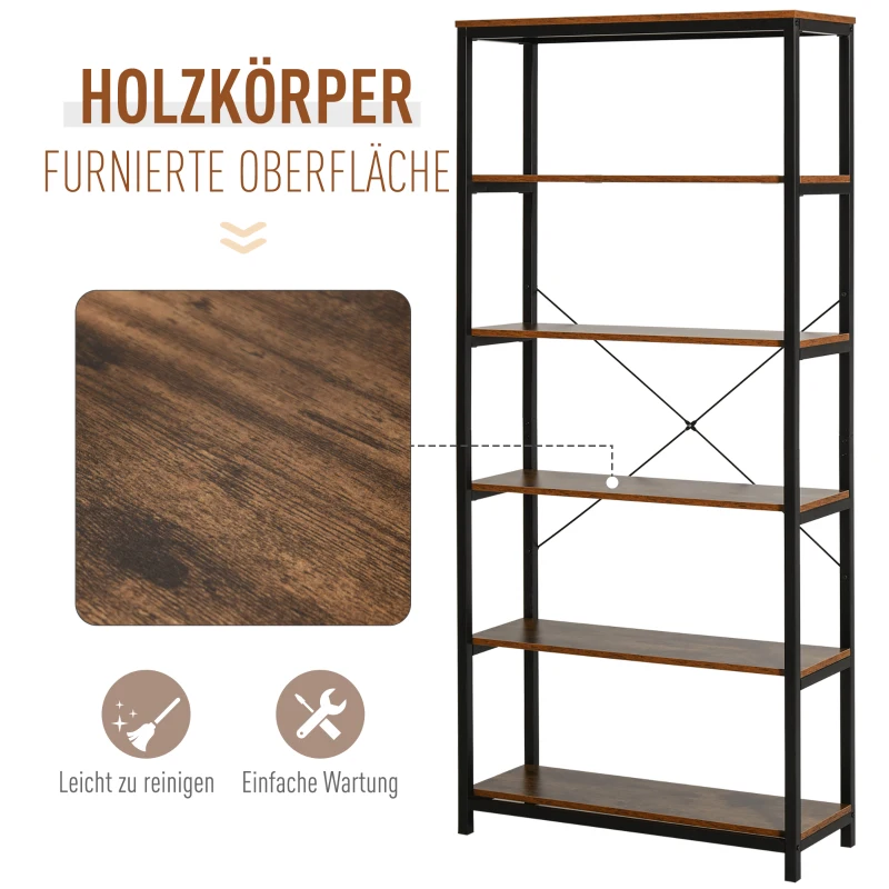 HOMCOM Regał na książki z 5 półkami