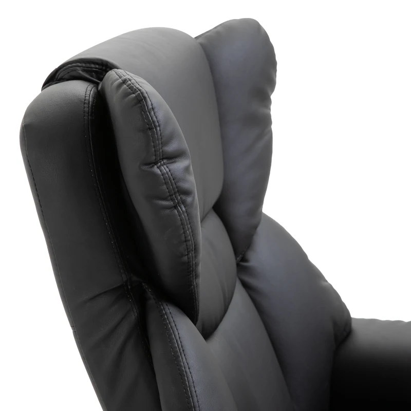 Fotel masujący z podnóżkiem Fotel relaksacyjny z funkcją ogrzewania 135° nachylenia PU Czarny 79 x 82 x 101 cm HOMCOM®