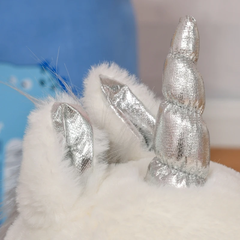 Pluszowy fotel dziecięcy pluszowy zwierzak krzesło dziecięce jednorożec do pokoju dziecięcego 59x58x68 cm