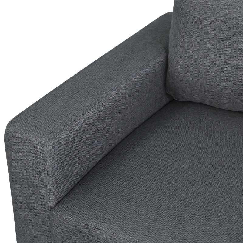 Narożnik sofa z tkaniny kanapa narożna z szezlongiem w kształcie litery L tkanina szara