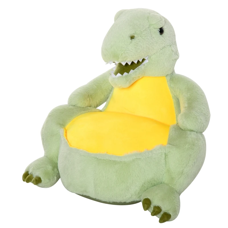 Pluszowy fotel dziecięcy pluszowy zwierzak krzesło dziecięce dinozaur do pokoju dziecięcego zielony