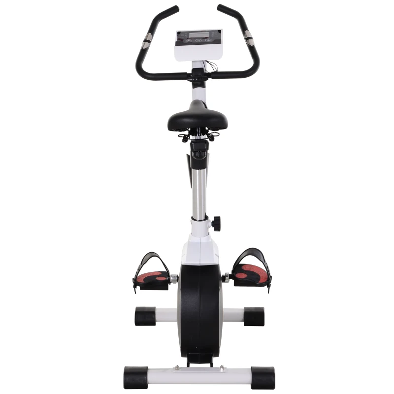 Rower treningowy Trenażer rowerowy Rower stacjonarny do domu z kołem zamachowym 4 kg stal biały