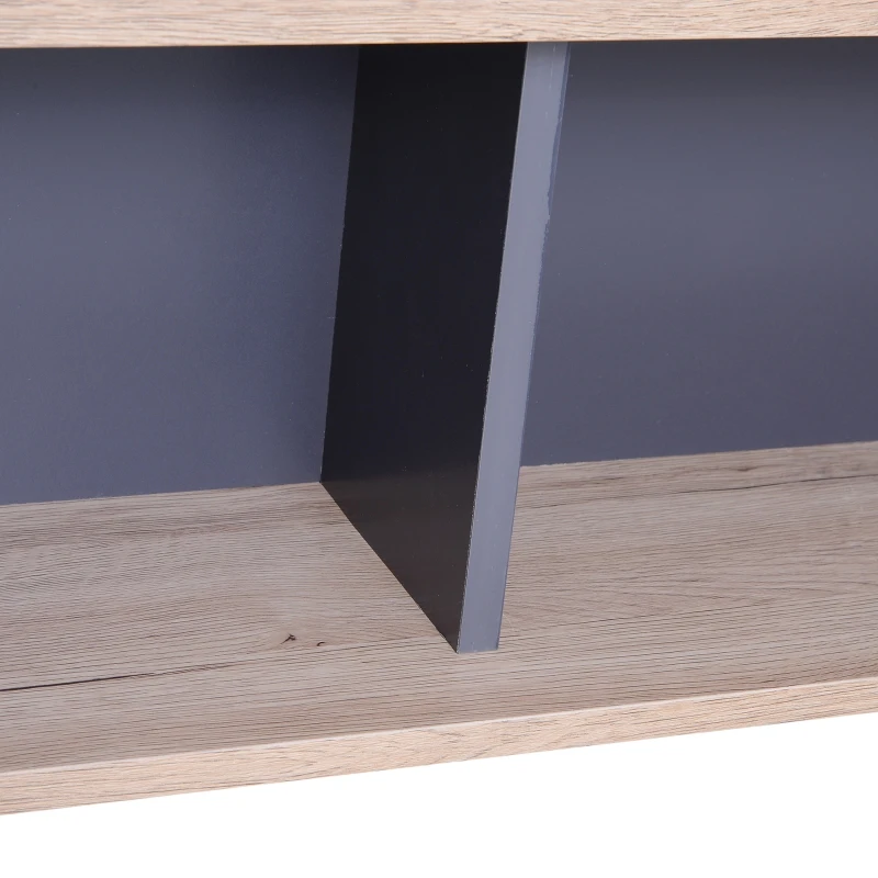 HOMCOM® ŁAWA STOLIK REGULACJA WYSOKOŚCI BLATU ROZKŁADANA PÓŁKI drewno 100 x 58 x (39,3–52,7) cm