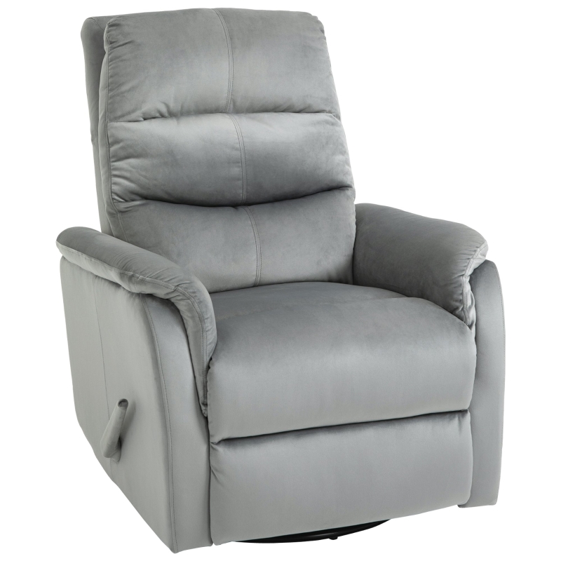 Fotel relaksacyjny sofa jednoosobowa odchylana 140° fotel TV poliester szary HOMCOM®