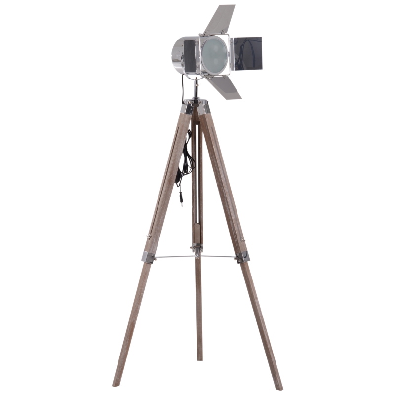 Homcom® LAMPA STOJĄCA NA TRZECH NOGACH REGULACJA WYSOKOŚCI 103-146 cm urbanistyczna E14 srebrna