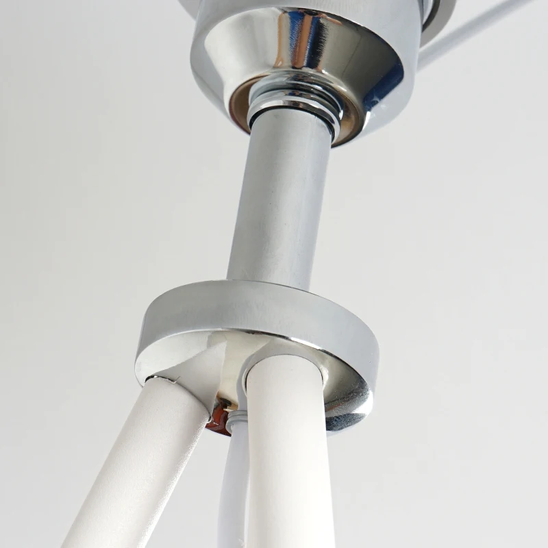 HOMCOM® LAMPA STOJĄCA TRÓJNÓG LAMPA PODŁOGOWA 40 W metal biała ∅ 48 x 156 cm