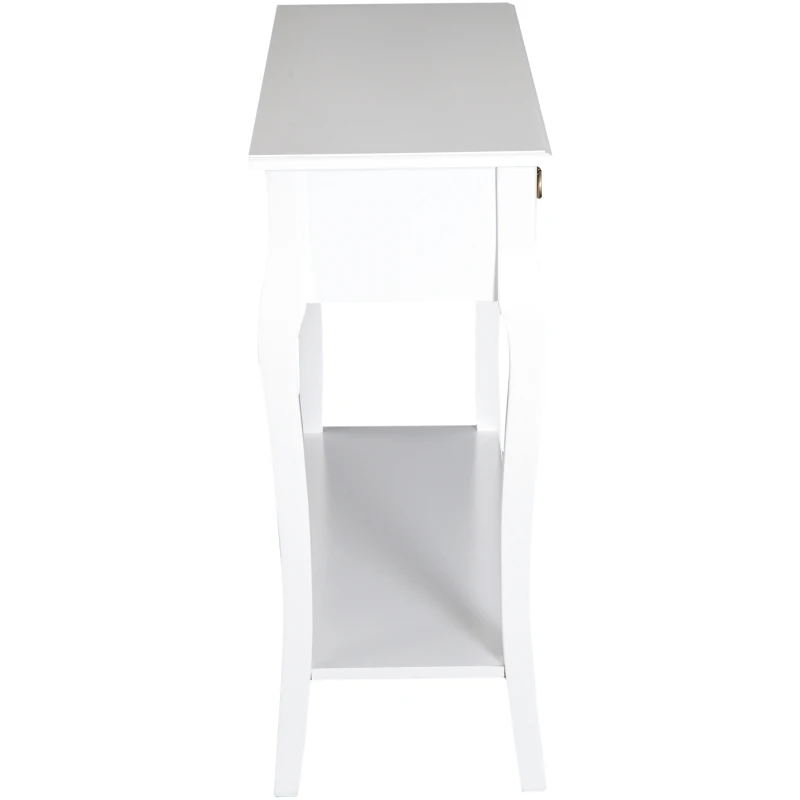 HOMCOM® STOLIK KONSOLA SIDEBOARD Z 2 SZUFLADAMI biały