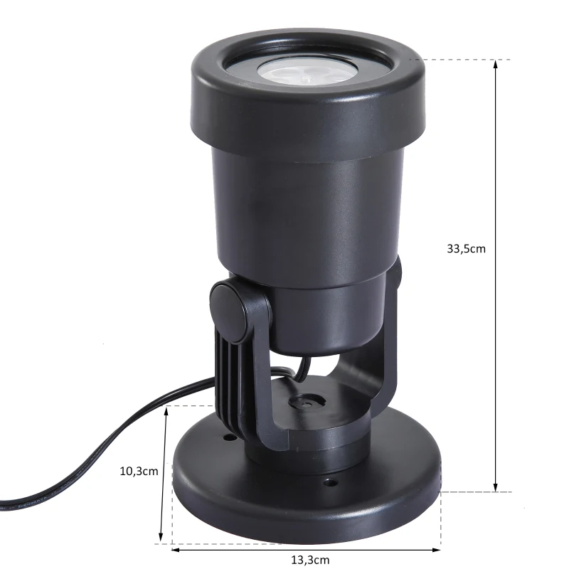 HOMCOM® PROJEKTOR ŚWIATŁA EFEKT ŚWIETLNY FOLIE Z 4 MOTYWAMI ŚWIĄTECZNYMI czarny