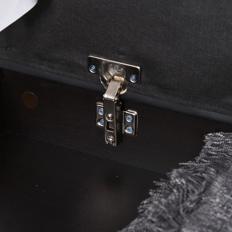 HOMCOM Ławka z półkami na buty, Ławka, Skrzynia z siedziskiem, strefa wejściowa, korytarz, PU, orzech czarny, 80 × 30 × 45 cm