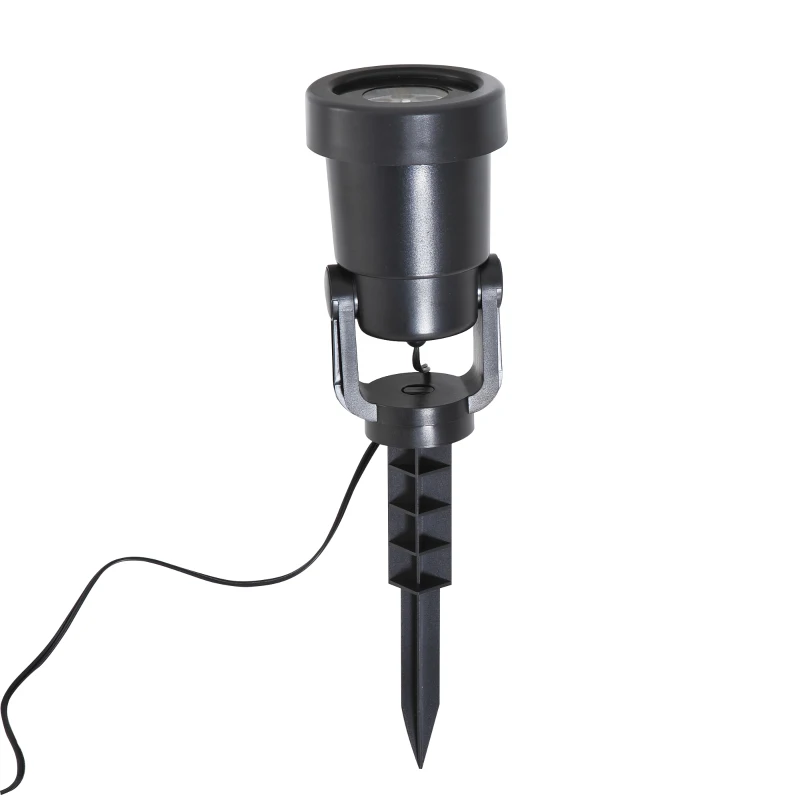 HOMCOM® PROJEKTOR ŚWIATŁA EFEKT ŚWIETLNY FOLIE Z 4 MOTYWAMI ŚWIĄTECZNYMI czarny