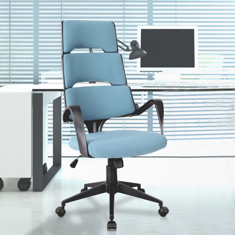 Vinsetto® FOTEL BIUROWY OBROTOWY SZEFA ODCHYLANE OPARCIE REGULACJA WYSOKOŚCI niebiski lniany 59,5 x 66,5 x 117,5-126,5 cm