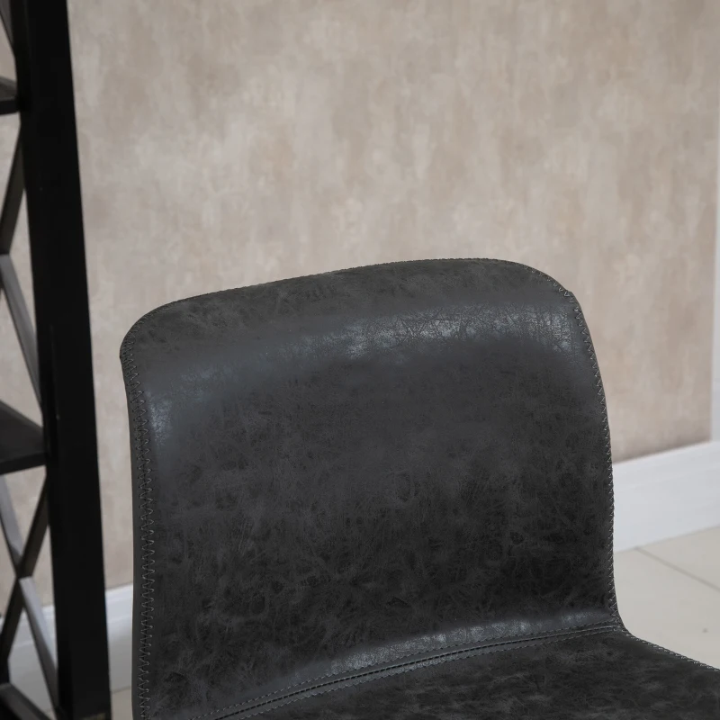 HOMCOM Retro Barstools Set of 2 PU Leather Adjustable Height Swivel Bar Chairs