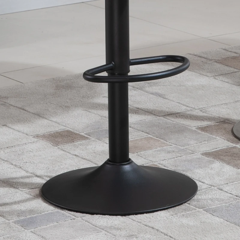 HOMCOM Retro Barstools Set of 2 PU Leather Adjustable Height Swivel Bar Chairs