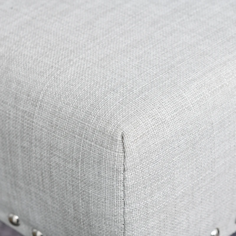 HOMCOM® Krzesło Do Jadalni Kuchni Tapicerowane Nogi Z Drewna Kauczukowego Fotel Len Szary 61 X 56 X 92 Cm