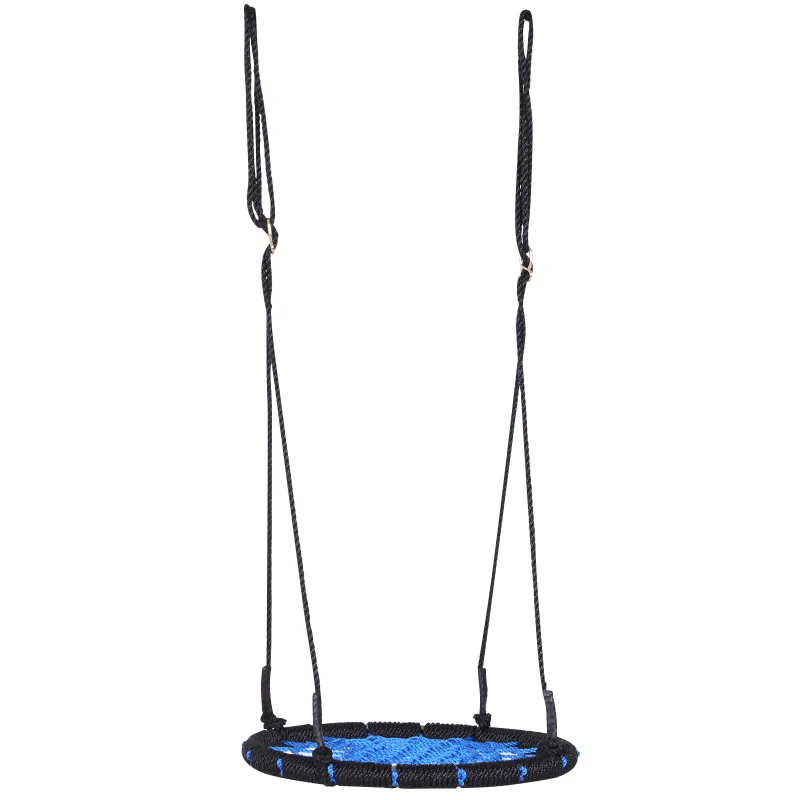HOMCOM 60cm Spider Web Tree Swing Round Kids Hanging Rope Seat Metal Outdoor Toys