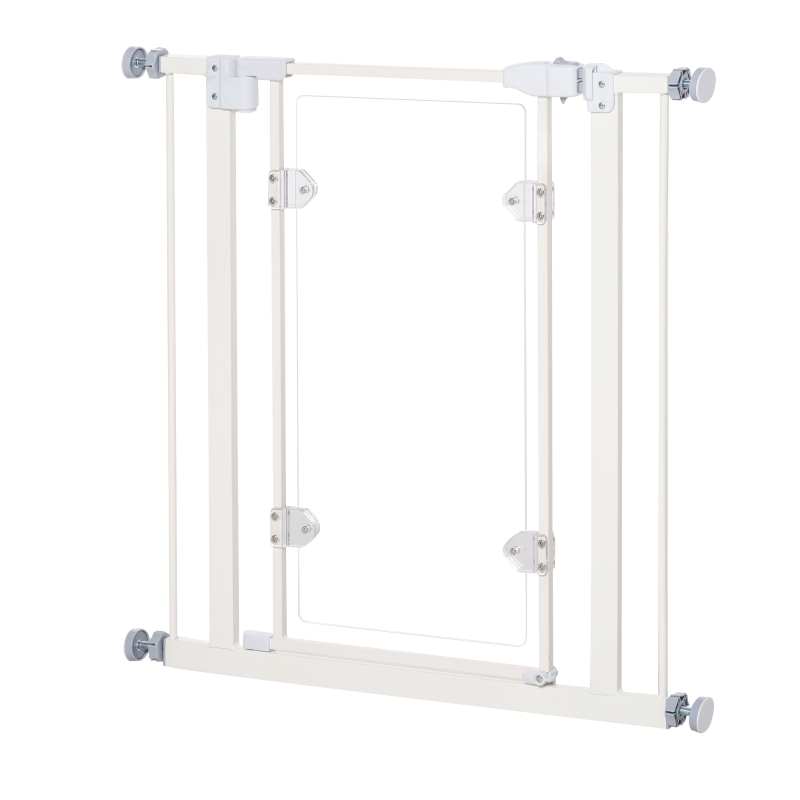 PawHut Pet Safety Gate Auto Close for Small Pet w/ Adjustable Screws 76.2 x 81.9cm