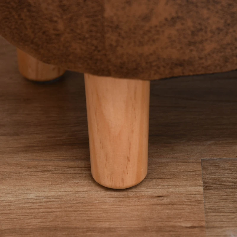 PawHut Pet House Ottoman Cat Bed Footstools Indoor Condo with Cushion, Brown