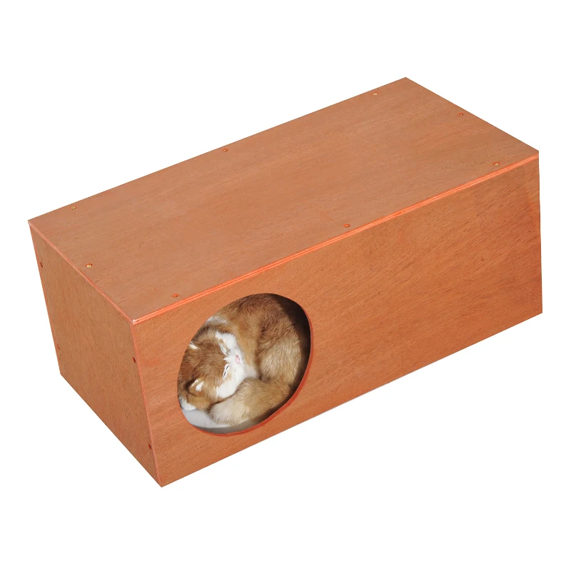 Pawhut 60L×30W×25H cm MDF Cat House-Golden Red
