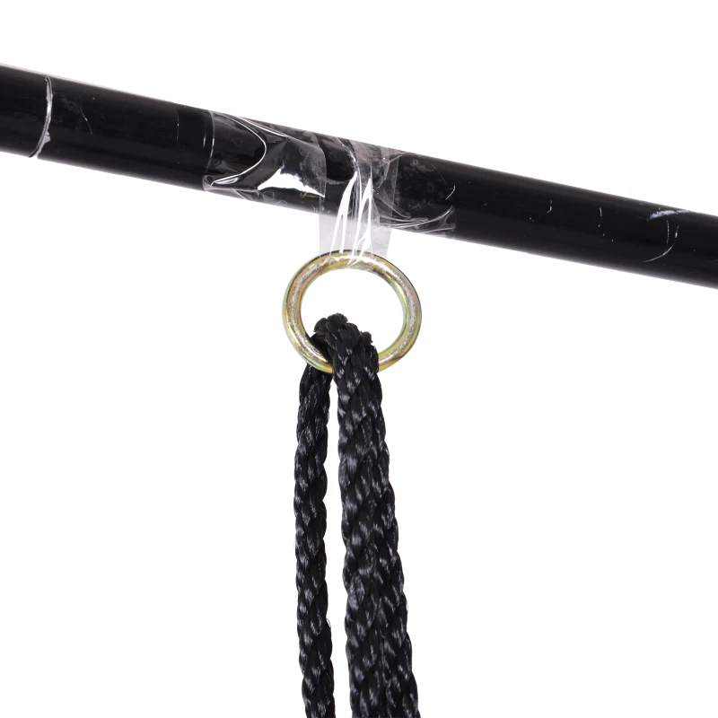 HOMCOM 60cm Spider Web Tree Swing Round Kids Hanging Rope Seat Metal Outdoor Toys