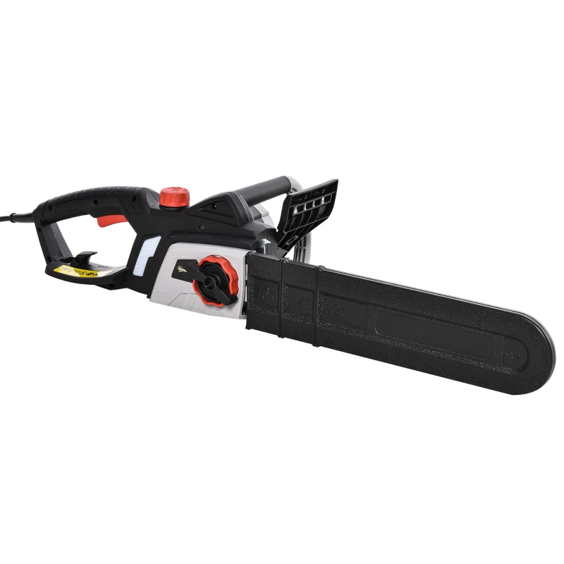 Outsunny Electric Chainsaw w/ Double Brake, Tool-Free Chain Tensioning, Auto Lubrication