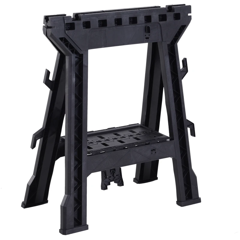 Durhand Foldable Clamping Sawhorse Trestle Twin Support Bars Cutting Stands Workbench