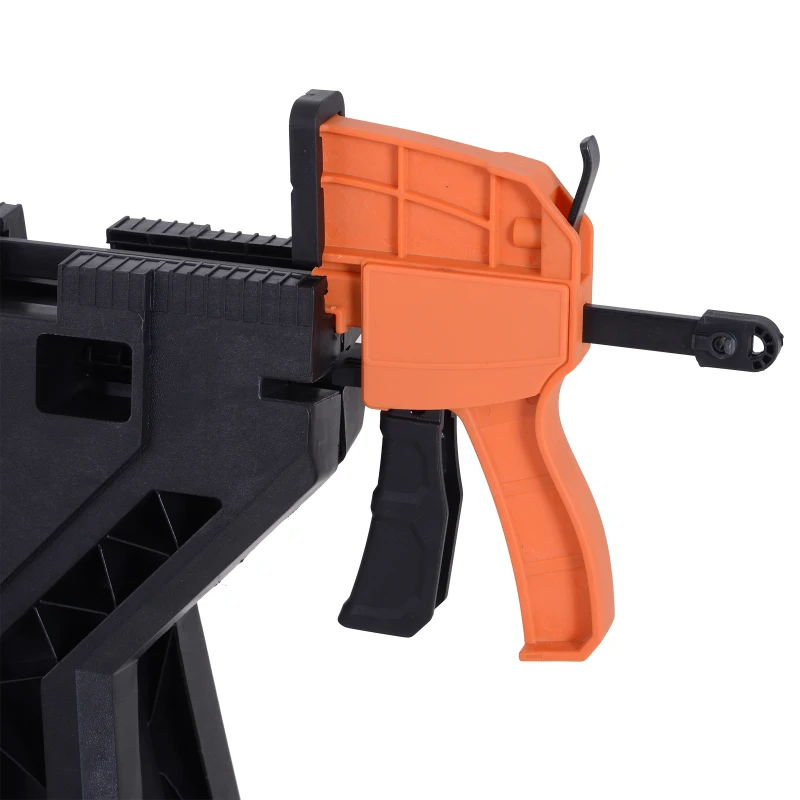 Durhand Foldable Clamping Sawhorse Trestle Twin Support Bars Cutting Stands Workbench